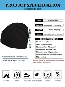 2 件骷髅波浪帽 - 宽松无檐帽，男士无檐便帽，适合跑步、骑自行车、钓鱼、徒步旅行、棒球等夏季运动，男士跑步便帽，无檐便帽，冬季跑步帽，男士头巾，无檐便帽，男士，帽子，女士，帽子，帽子，无檐便帽，跑步，礼物，温暖，无檐便帽，睡眠，睡觉，帽子秋季装备 - A - 查看 12