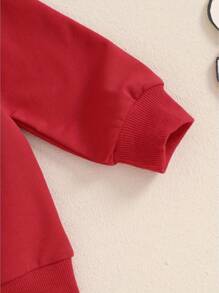 Toddler Baby Boy Girl Fall Winter Clothes Infant Newborn Boy Girl Football Outfit Long Sleeve Sweatshirt Pants Clothing Set - 白色 - 查看 4