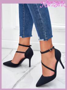 Fall/Winter Spring/Summer New Fashion Versatile Hollow Out Women Pointed Toe High Heel Shoes, Strap Buckle Design, Valentine's Series,Elegant,Party