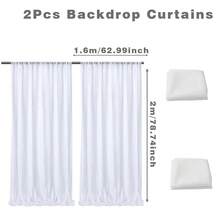 Fondo de hilo de tul de boda de gasa marfil, tela transparente de cristal, decoración rústica para de cumpleaños y boda, 1,6x2m, 2 uds. - 2 - Ver 8