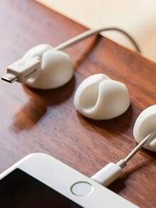 5pcs White Round Wire Management Clip Cable Organizer - Multicolor - View 7
