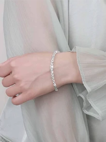 1条925纯银凤凰尾链手链，简约时尚，适合女性日常佩戴，情人节礼物 - 銀色 - 查看 5