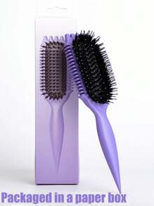 卷发定型刷 – 波浪边顺发刷，用于定型卷发，软垫设计，减少毛躁和断裂，男女皆宜，顺滑效果明显 - 彩色 - 查看 15