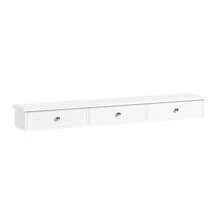 SoBuy FRG43-L-W, Półka ścienna, wisząca półka, jednostka ścienna do przechowywania z 3 szufladami, biała, szer. 94 x gł. 15 x wys. 10 cm
