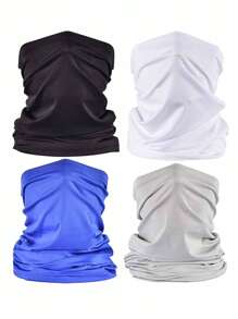 4 件套颈围面罩，透气防紫外线防风，适用于滑雪、钓鱼、徒步旅行、骑自行车、拉法帽颈部保暖头带吸汗头饰，防尘、防晒、防风 - 彩色 - 查看 10