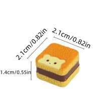 Miniatures alimentaires avec motif d'ours 3D rempli de gâteaux, petites décorations en résine crémeuse pour aimants de réfrigérateur et de bureau DIY