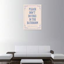 1 pieza Pintura en lienzo sin marco con cita "Por favor, no lo hagas en el baño" Impresión de "Lindo trasero" Regalo divertido Decoración de pared de baño Cartel de arte