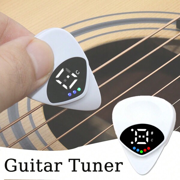 Afinador y púa 2 en 1: Afinador de guitarra preciso cromático para guitarra acústica, bajo, violín, ukulele