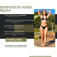 Biquíni Cortininha Bojo Fita Tira Fina Tanga Regulável Fio Maquinha Verão Proteção Solar