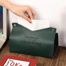 Estuche de pañuelos, servilletero, contenedor de almacenamiento, caja de pañuelos para coche, decoración minimalista para el hogar y la sala de estar de color sólido - Azul - Ver 10