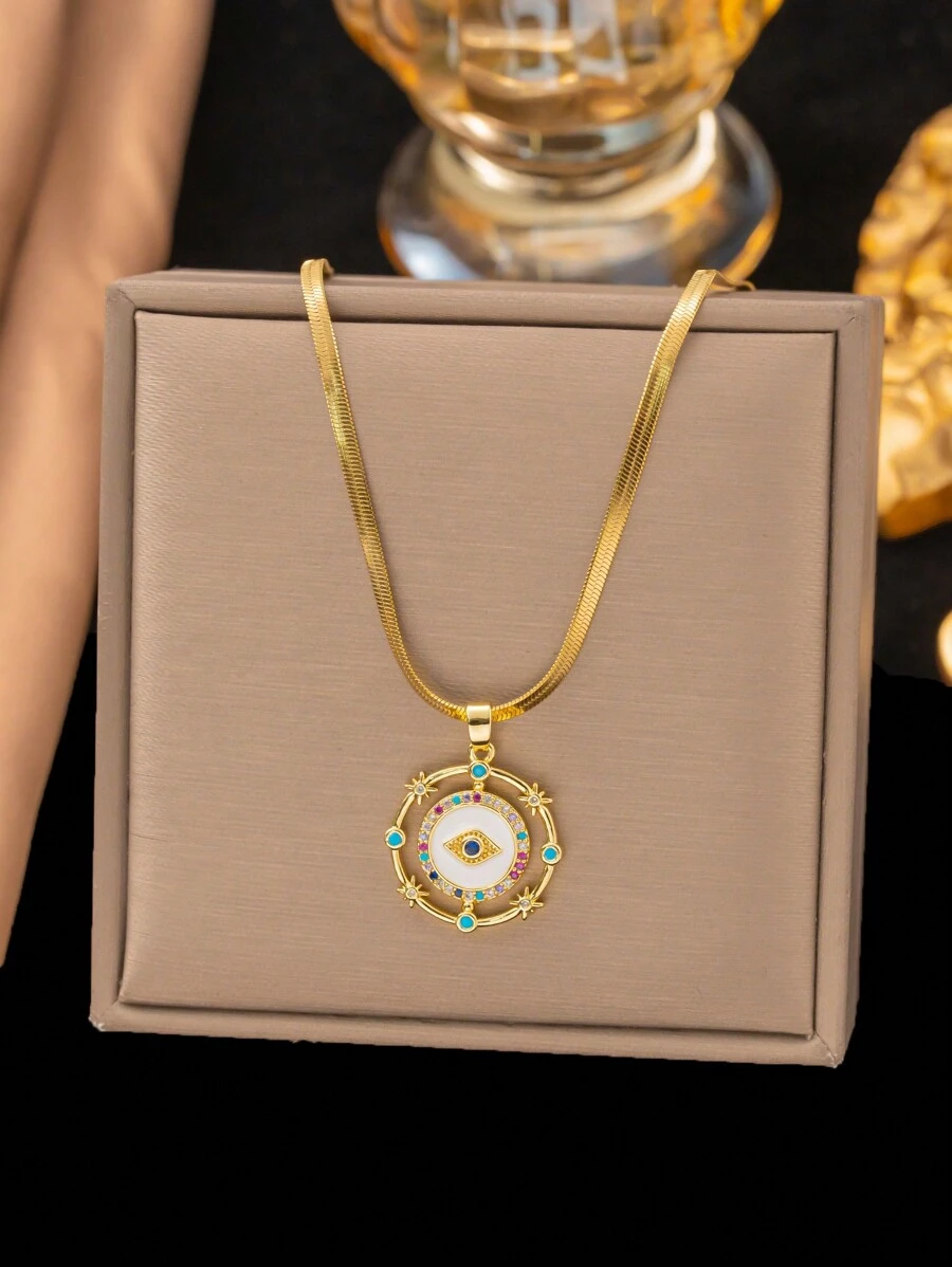 1pc Stainless Steel Bohemian Style Necklace, Fashion French Hip-Hop Casual Minimalist Versatile, Suitable For Daily Wear, Street, Valentine's Day, Party, Holiday