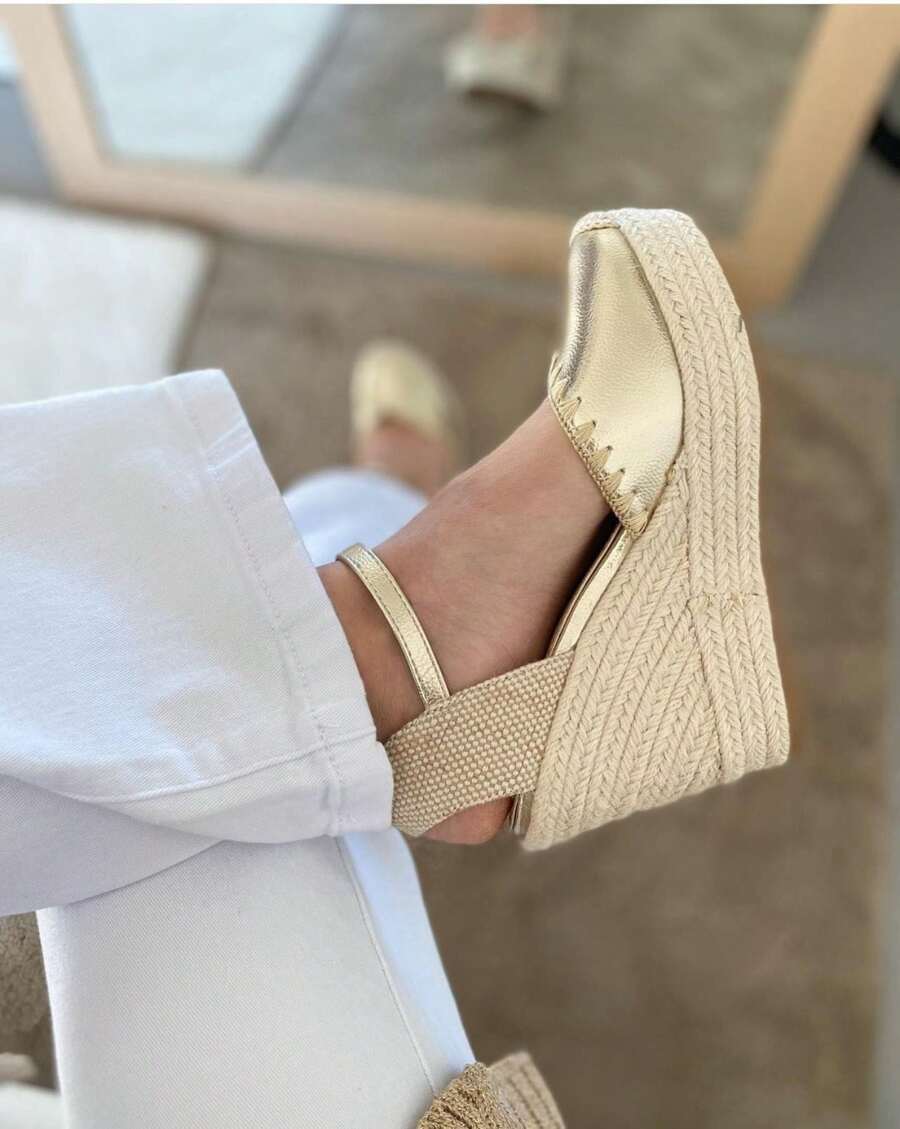 Women's Wedge Espadrilles, With A High Platform And Non-Slip Sole, With High Quality And Comfort, Ideal For Dressing, Partying And Everyday Use, Estimated Delivery 1-3 Business Days (Peninsula) - 金色 - 查看 1