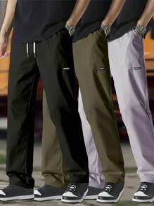 Men's Lightweight Cool Loose Casual Sweatpants, Outdoor Sports Running Workout Sweatpants With Drawstring Hem - Multicolor - View 1