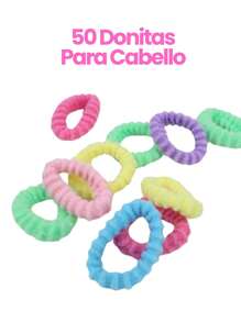 50 Ligas Donas Para Cabello Resistentes Para Cabello Para Peinar El Cabello Uso Casual Diario Para Mujer Niña Dama Accesorios De Cabello Para Coletas - Multicolor - Ver 3