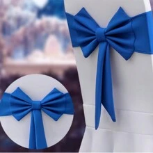 1/10pcs Thickened Air Layer Bowknot Chair Back Decorative Bands, Durable & Washable, Suitable For Outdoor Restaurant, Wedding Party, Holiday, Hotel, Conference, Banquet, Wedding Supplies, Home Decor. Great For Wedding Party, Baby Shower, Birthday Party, Halloween/Thanksgiving/Christmas Party, Graduation Ceremony, School Opening Ceremony, Interactive Party Atmosphere Supplies - Multicolor - View 3
