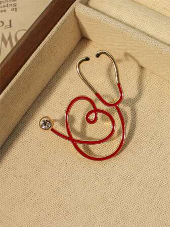 Yuan Shuo 1pc European & American Style Creative Cartoon Stethoscope Brooch Pin Decor, Daily Accessory For Doctors