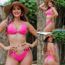 Biquíni Cortininha Bojo Fita Tira Fina Tanga Regulável Fio Maquinha Verão Proteção Solar