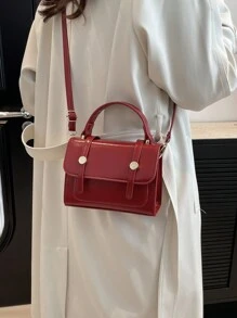 女士复古简约手提包，新款时尚单肩包，休闲小方形斜挎包