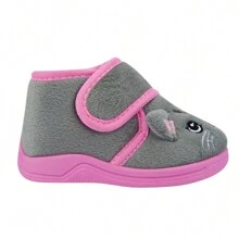 Pantufla niña antiderrapante multicolor gato - Gris - Ver 2