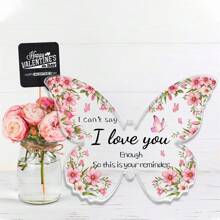 1pc Acrylic Plaque Gift For Her Him Anniversary Day, Butterfly Acrylic Plaque Signs, Wedding Valentine's Day For Girlfriend, Wife, Husband, Boyfriend To My Dear I Love You ZI-23