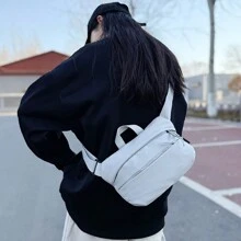 Borsa a tracolla in tela da donna casual per lavoro e pendolarismo, leggera borsa a tracolla sportiva per esterno, borsa a tracolla casual unisex - a mano