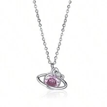 Sanrio 1 szt. Sanrio Hello Kitty Naszyjnik, Różowy Planet Kitty Naszyjnik Dla Kobiet, Minimalistyczny Naszyjnik Choker, Odpowiedni Na Walentynki, Imprezę, Prezent Dla Dziewczyny/Najlepszej Przyjaciółki, Jakościowy Naszyjnik