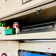 Chaos Coordinator" Decorative Metal Desk Nameplate - Perfect Office Decor & Coworker Gift, No Power Needed, Holiday Decoration, Amusing Trinket