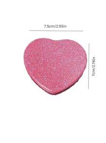 1pc Personalized Heart-Shaped Portable Makeup Mirror, Compact Folding Mirror For Girls, Gift