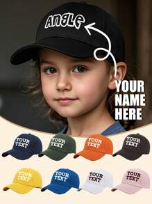 Gorra de béisbol personalizable para niños, con diseño y nombre personalizado, protección solar, deportes, protección UV, gorra de ciclismo de verano, multifuncional, ornamental, letras, elegante, linda, colorida, kawaii, adorable, casual, única, personalizada, regalos para bebés, regalos ideales para él, regalos ideales para ella, familia, amigos, hija, hijo, ella, para el Día del Niño