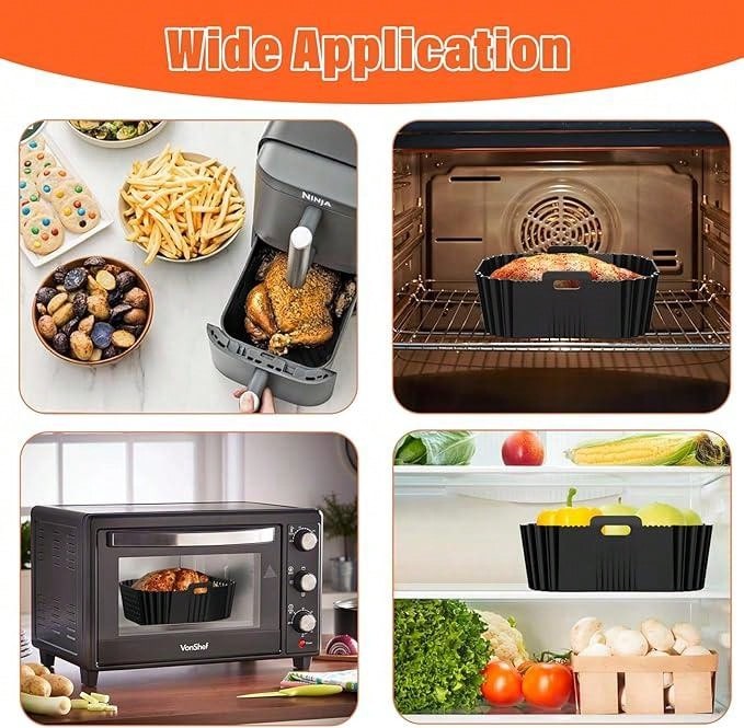 Lot De 12 Aimants En Silicone Pour Air Fryer - Pour Fixer Le Papier Cuisson - Résiste à 240°C, Réutilisable - 4