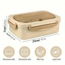 Reusable Divided Bento Lunch Box Set, Microwave & Dishwasher Safe, Leakproof, Portable Large Capacity Food Container With Fork And Spoon, With Leakproof, For Office, Cafeteria, Backyard, Home Kitchen