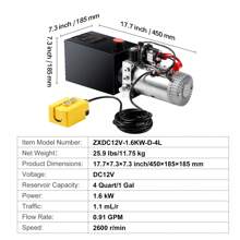 Hydraulic Pump, 8 Quart Dump Trailer Pump, Single Acting Hydraulic Power Unit;6/8/10/15 Quart Hydraulic Power Unit, Double Acting Dump Trailer Pump;4/12/20 Quart Hydraulic Power Unit, Single Acting Dump Trailer Pump,0.91 GPM Flow Rate, 3200 PSI Max Relief Pressure,12V Hydraulic Pump For Dump Trailer Car Lifting - 4 Quart Single Acting Dump Trailer Pump - View 7