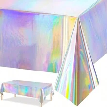 1/5/10pcs, Disposable Magic Tablecloth, Laser Tablecloth, Rainbow Tablecloth, Suitable For Holiday Birthday Party Wedding Party Gifts Graduation Birthday Decorations Party Decorations Bachelorette