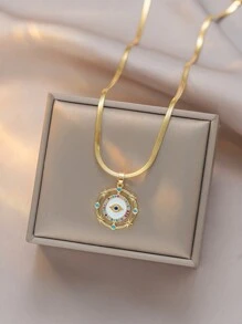 1pc Stainless Steel Bohemian Style Necklace, Fashion French Hip-Hop Casual Minimalist Versatile, Suitable For Daily Wear, Street, Valentine's Day, Party, Holiday