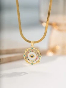 1pc Stainless Steel Bohemian Style Necklace, Fashion French Hip-Hop Casual Minimalist Versatile, Suitable For Daily Wear, Street, Valentine's Day, Party, Holiday