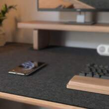 Felt Desk | Computer Desk(36x12Inches) | Large Felt Mouse Pad And Keyboard | Desk Protector Office | Dark Gray - 深灰色 - 查看 5