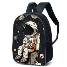 Three Pieces Astronaut Pattern Student Backpack, Lightweight Outdoor Leisure Backpack For Boys, Three Pieces Combination Of School Bag, Crossbody Bag, And Pencil