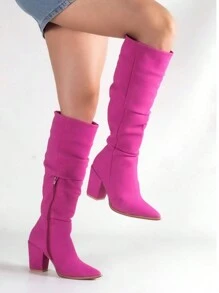 BOTAS ROSAS PARA DAMA /BOTAS ALTAS DE TACON/BOTAS ROSA/FUCSIA/BOTAS BONITAS ALTAS - Rosa Fucsia - Ver 1