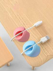 5pcs White Round Wire Management Clip Cable Organizer - Multicolor - View 3
