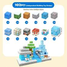 Magnetic Building Block Set To Create Fridge Kingdom World, Kids STEM Sensory Cube Construction Montessori Educational Toy, Build Magnetic Mining World To Improve Problem-Solving Ability, Halloween & Christmas & Birthday Gift, Magnetic Blocks Toy Set, Perfect Sensory DIY Toy For Boys & Girls, Endless Fun (Some Colors & Patterns Randomly Styles)