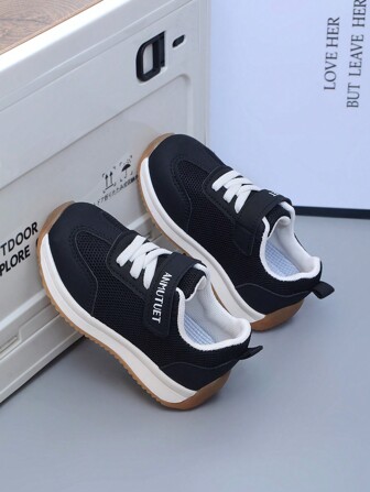 新款软底儿童休闲运动鞋，百搭日常穿着，防滑，男童女童复古经典厚底运动鞋，轻便，透气，防尘，时尚，可爱，实用，秋季校园风格