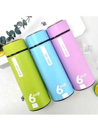 Pack De 3 Termos De Vidrio Colores Al Azar Recubiertos Para Bebidas Calientes Y Frías Resistente Antiderrames Hermético  Toma Directa