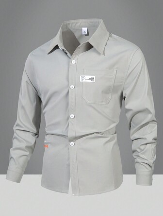 Men's Breathable Outdoor Sports Casual Workwear Pockets Long Sleeve Shirt, Suitable For Hiking, Fishing, Daily Wear, Spring & Summer