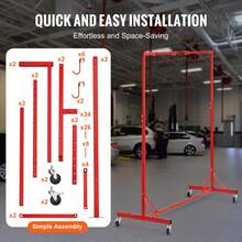 Painting Rack, Adjustable Height, 66 Lbs Capacity Automotive Paint Rack Stand, 8 Hooks Painting Drying Rack With 4 Swiveling Wheels, Auto Body Stand For Auto Repair Shops & Garage - 1500 -2000 mm Adjustable Height - View 6