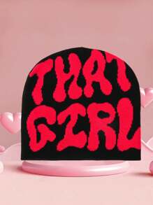 1pc Letter Casual Street Wear Acrylic Knit Beanie Hat, Suitable For Spring, Autumn, Winter - Multicolor - View 6