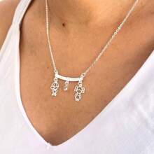 Necklace Children Couple Boy Girl Three Four Sons Daughters Boys Girls 925 Silver Plated - Bạc - Xem 5