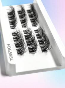 Clusters de cílios de alta qualidade 3 fileiras super fofos cílios individuais D Curl 10-18MIX Cluster Lashes Volume Wispy Lash Extension macio e confortável fácil faça você mesmo em casa (FDG588L)