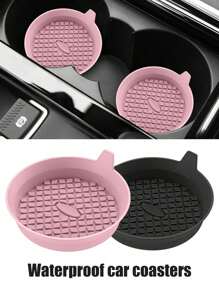 1pc/2pcs Silicone Car Cup Holders, Universal Anti-Slip Embedded Car Interior Accessories - Car Cup Holder Insert Coaster - Multicolor - View 1