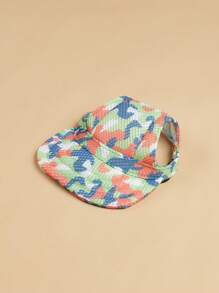 1pc Camouflage Pet Sun Hat, Summer UV Protection Cooling Casual Baseball Cap With Ear Holes - Multicolor - View 18