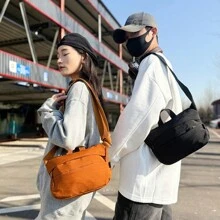 Borsa a tracolla in tela da donna casual per lavoro e pendolarismo, leggera borsa a tracolla sportiva per esterno, borsa a tracolla casual unisex - a mano